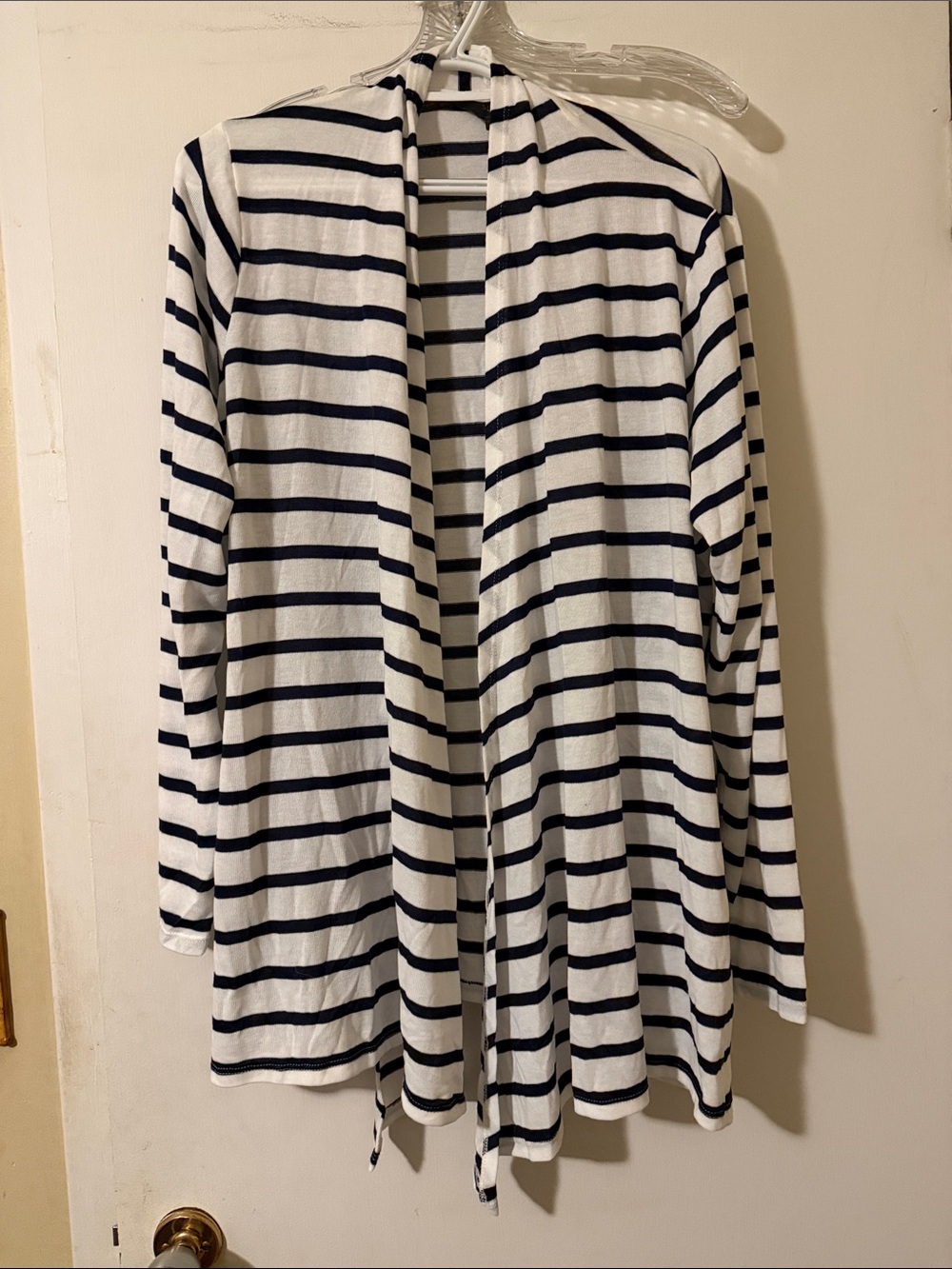 41 Hawthorn Navy and White Striped Open Cardigan